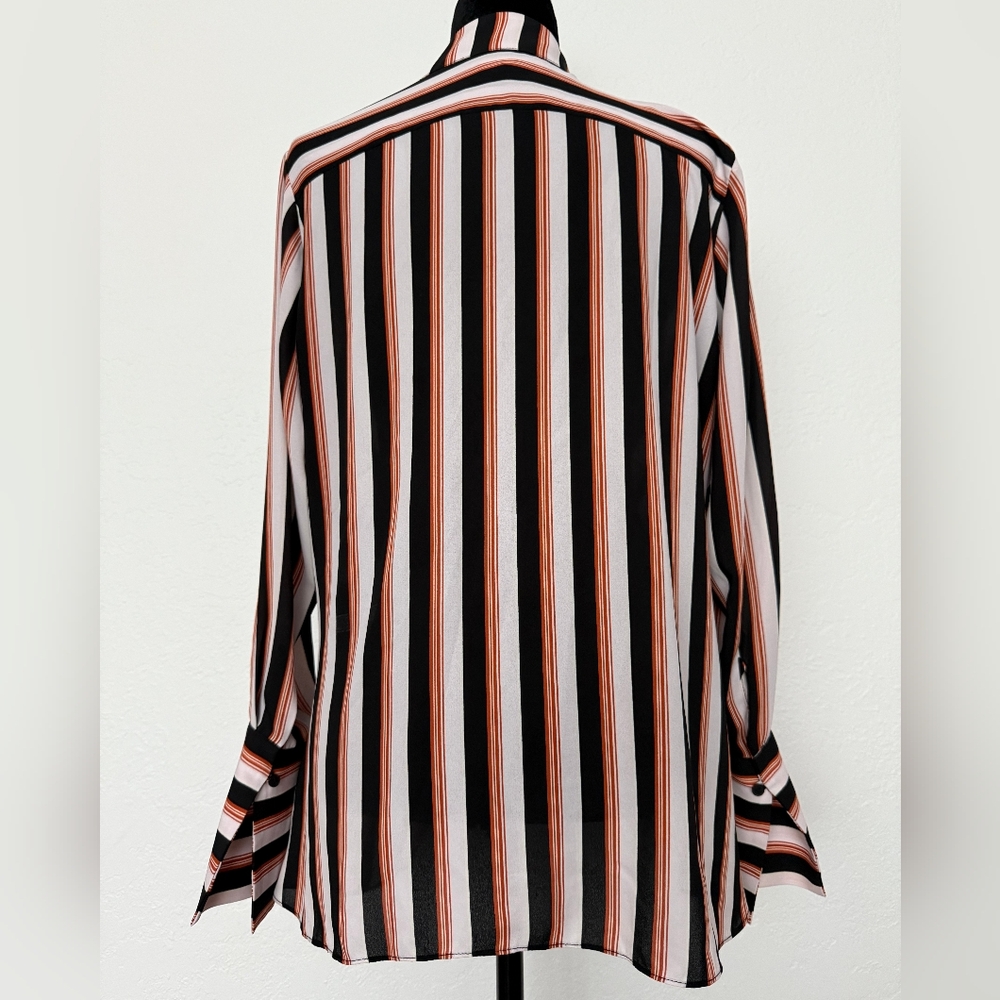 Chelsea28 Black and White Long Sleeve Wrap Blouse - Picture 4 of 5